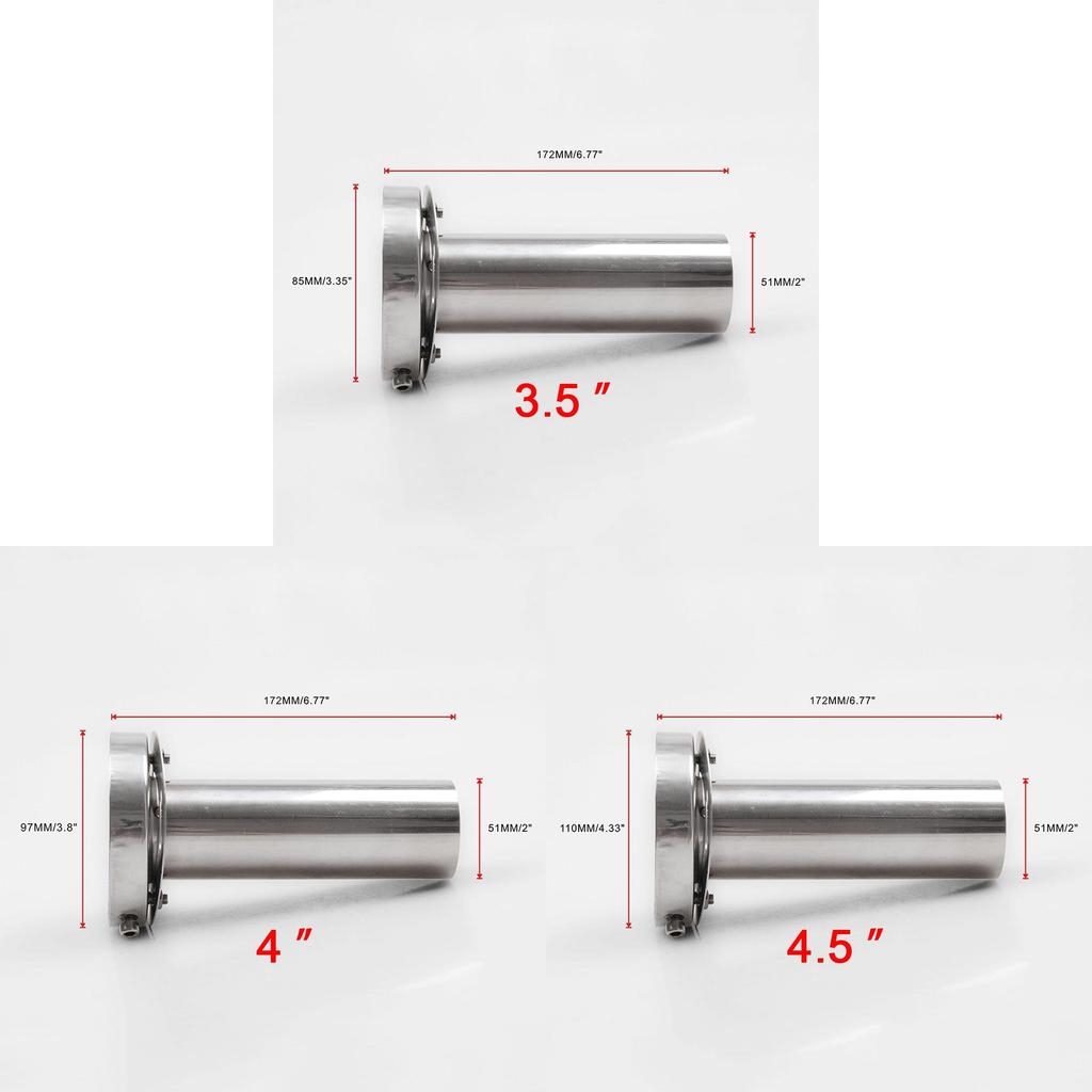 Premium Quality 4.5" Round Tip Removable Adjustable Silencer Exhaust Catback System