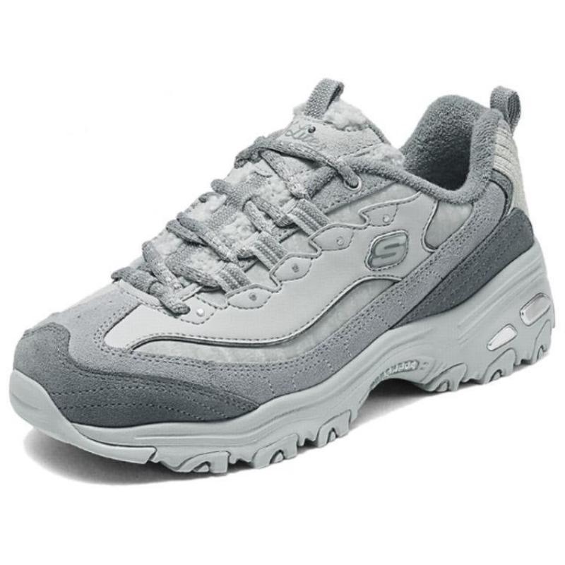 Skechers D LITES 1.0 Women Low Top Dad Shoes Blue Gray 150240-GYSL 38