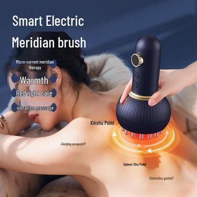 Electric Meridian Massage Brush: Multi-Purpose Cupping and Suction Tool for Household Use