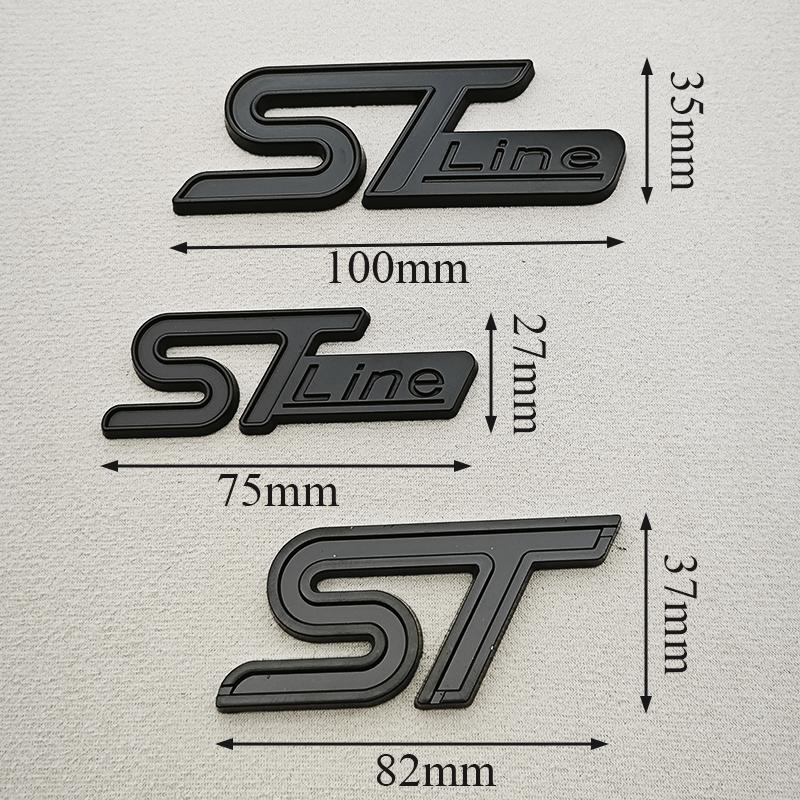BLFE6 3D Metal Car Styling Logo STLine ST Rear Trunk Badge Front Grille Emblem For Ford Foucs Fiesta Mondeo Escape Exterior Accessorie