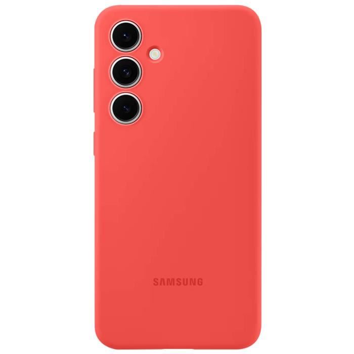 Coque pour Samsung Galaxy S25 Silicone Cover Original Soft Touch Samsung Rouge