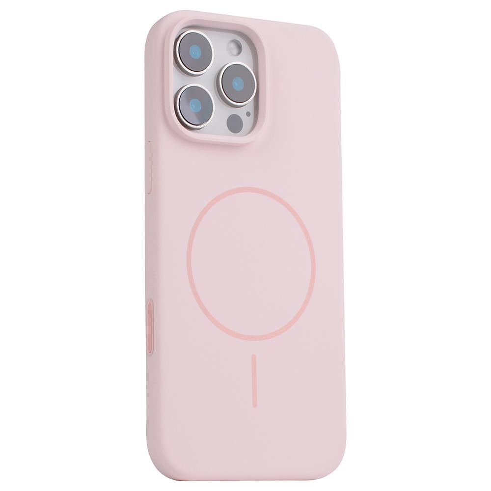 

Для чохла iPhone 16 Pro Max, сумісного з MagSafe, рідкий силіконовий чохол для задньої панелі телефону з кнопкою камери Pink