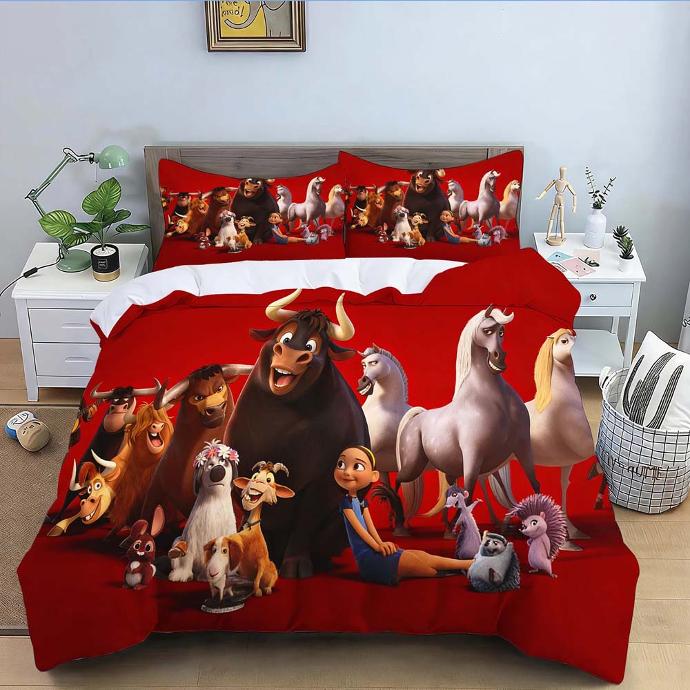Set Biancheria da Letto Cartone Animato Ferdinand Copripiumino Copriletto con Federa Singolo Matrimoniale Queen King Size Ragazzi Adulti Tessile per la Casa