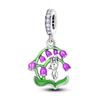 Flowers Series S925 Sterling Silver Sunflowers Tulip Carnation Charms Fit Original  Bracelet  For Women Jewelry Making
