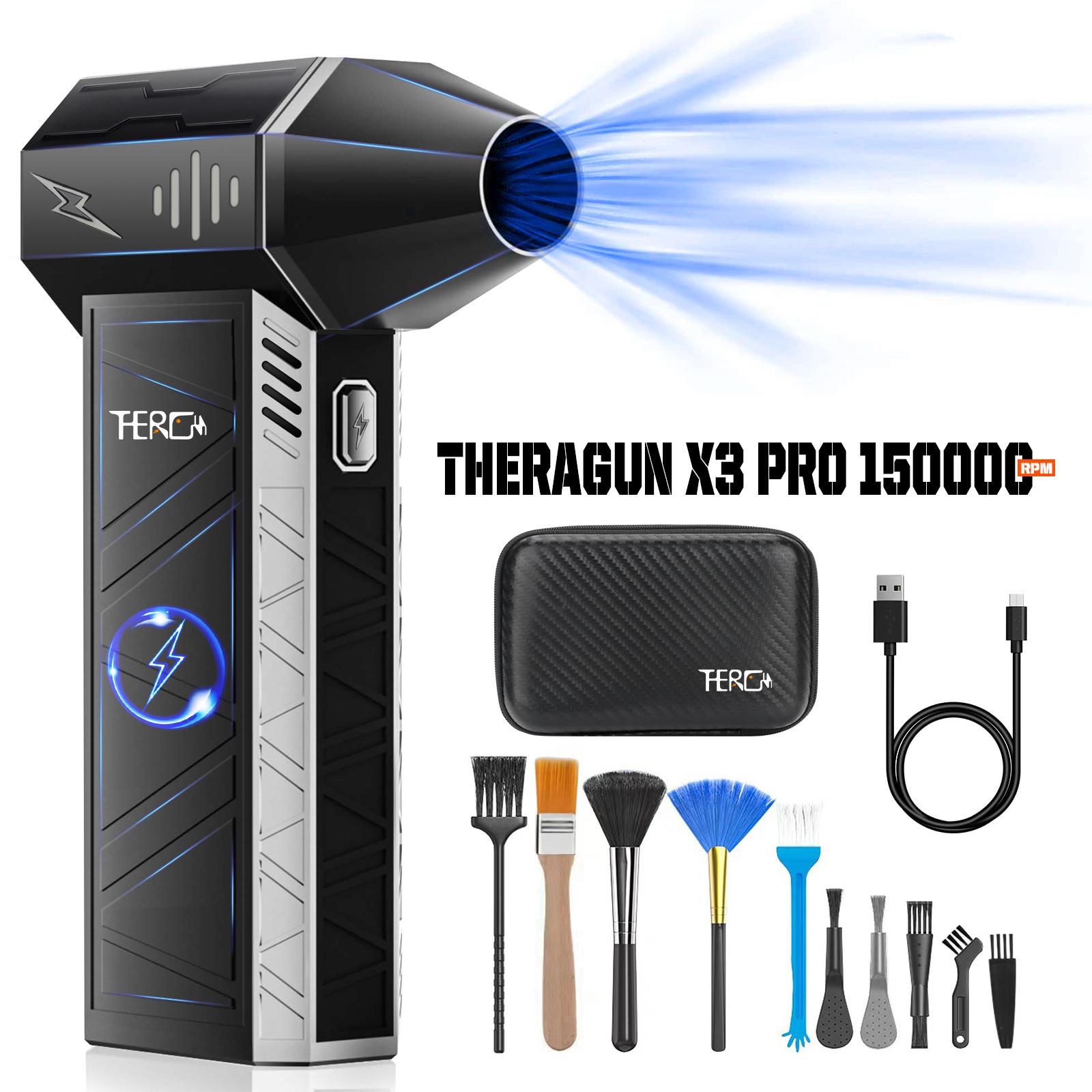 

THERAGUN X3PRO Мини Ручной Турбо-Джет Вентилятор-150000 об/мин Мощная Сжатая Воздушная Выдувка для Автомобиля, ПК, Дома - Промышленный Канальный Воздуходув