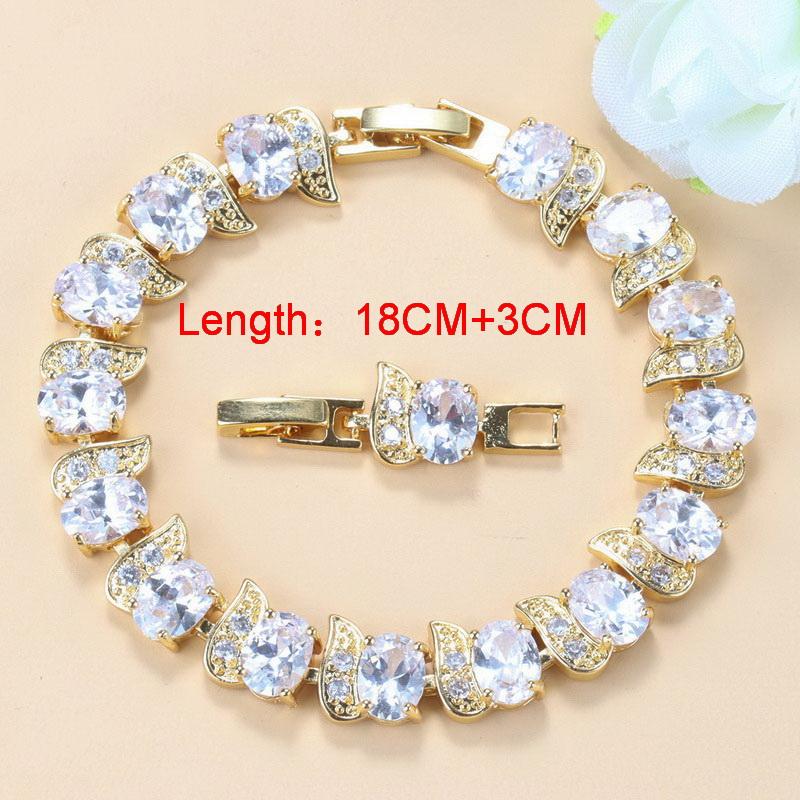 10-Colors Zircon Big Jewelry Sets Necklace And Clip Earrings Bridal Sets For Women African  Gold Plated Wedding Accessories