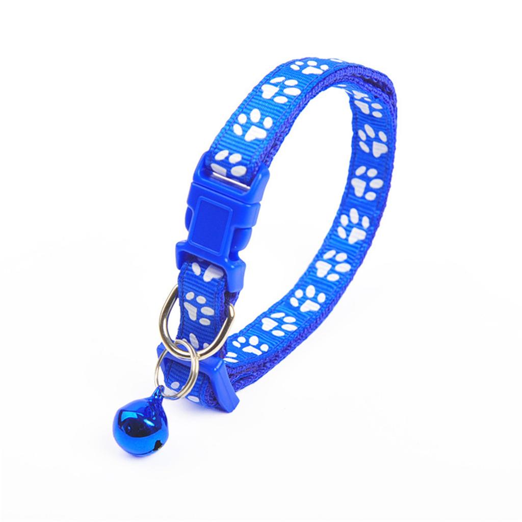 Fashion cute bell pet collar Teddy Pomeranian dog cartoon footprints collar