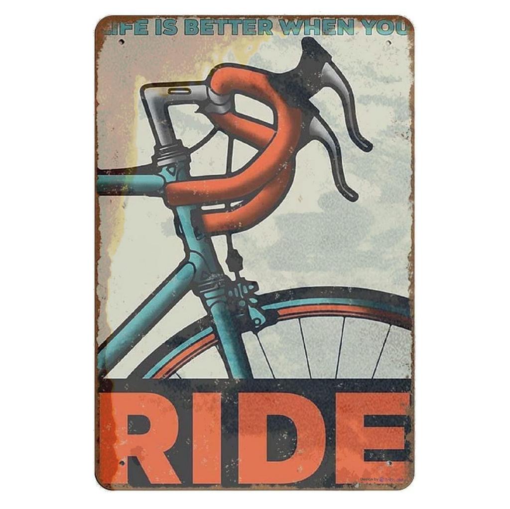 Cycling Metal Tin Signs Bike Ride Wall Decoration Plaque Vintage Art Poster Iron Painting for Man Cave Home Cafe Garden Club Bar