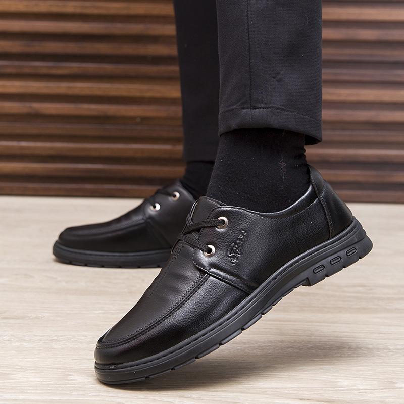 Casual Leather Shoes 22 Spring and Autumn Dress Leather Shoes Casual Soft-soled Leather Shoes