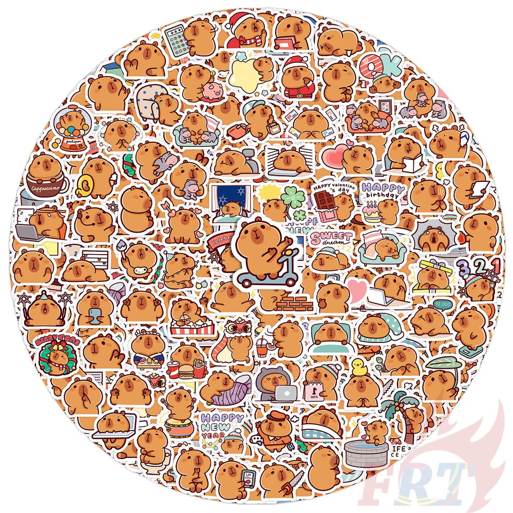 125Pcs/Set Capybara Q-3 Mini Diary Manual Stickers DIY Scrapbooks Album Decor Decals Stickers
