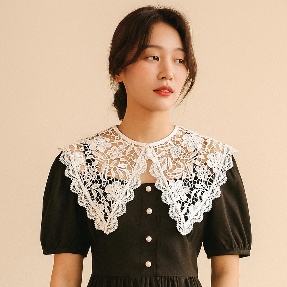 Mesh Crochet Shawl Detachable Collar Sweet Blouse Shoulders Fake Collar  Summer