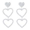 Exquisite and Fashionable Heart-shaped Earrings with Luxurious Zirconia, Perfect for Any Occasion