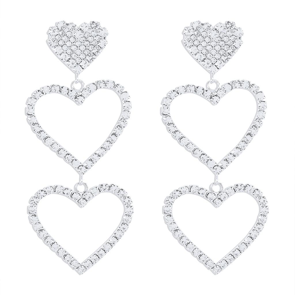 Exquisite and Fashionable Heart-shaped Earrings with Luxurious Zirconia, Perfect for Any Occasion
