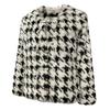 OFTBUY 2024 Real Natural Rabbit Fur Coat Winter Jacket Women Thick Warm Houndstooth Pattern Elegant Outerwear Streetwear Fashion