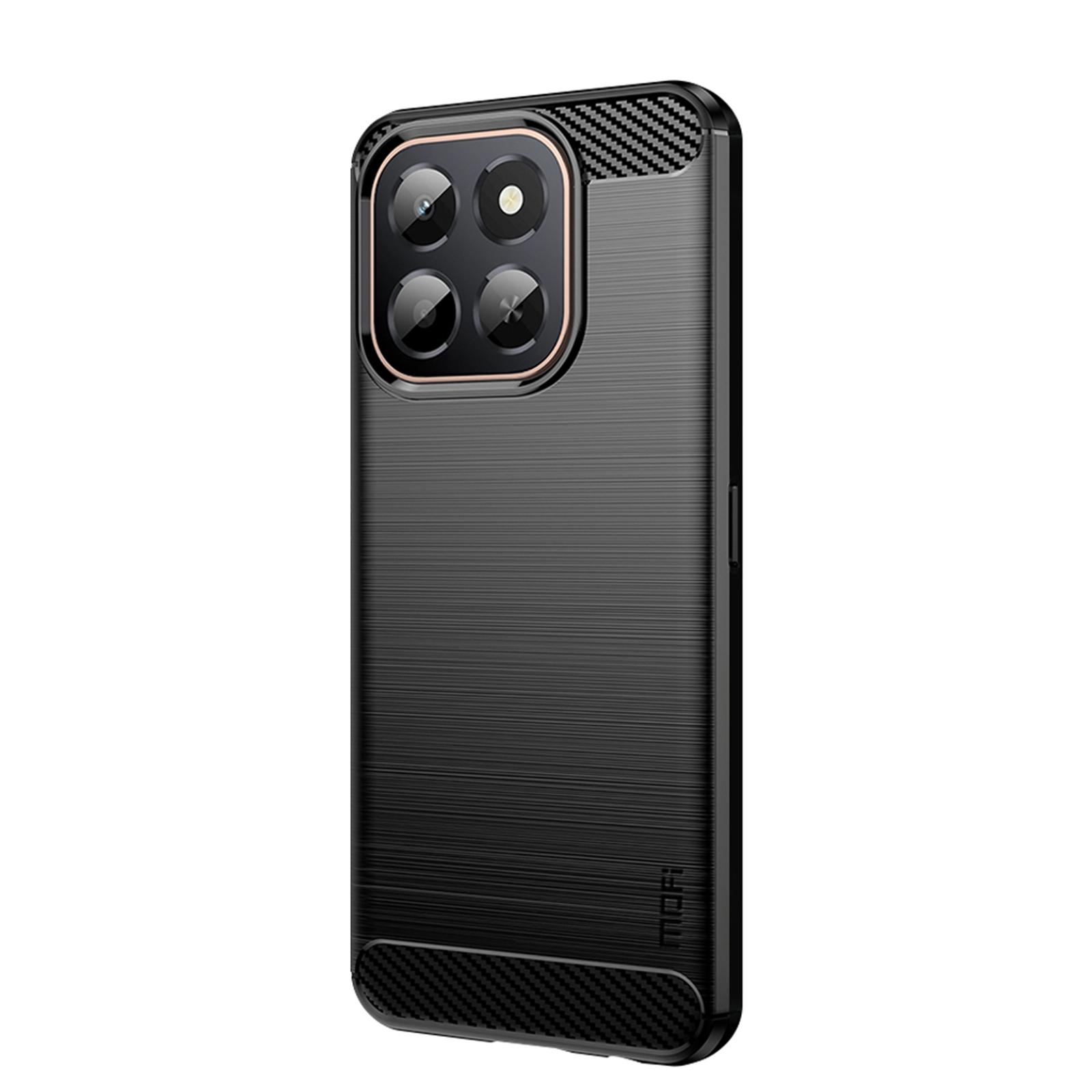 

For Honor X6c 4G Back Cover MOFI Brushed Texture Carbon Fiber Soft TPU Case Black