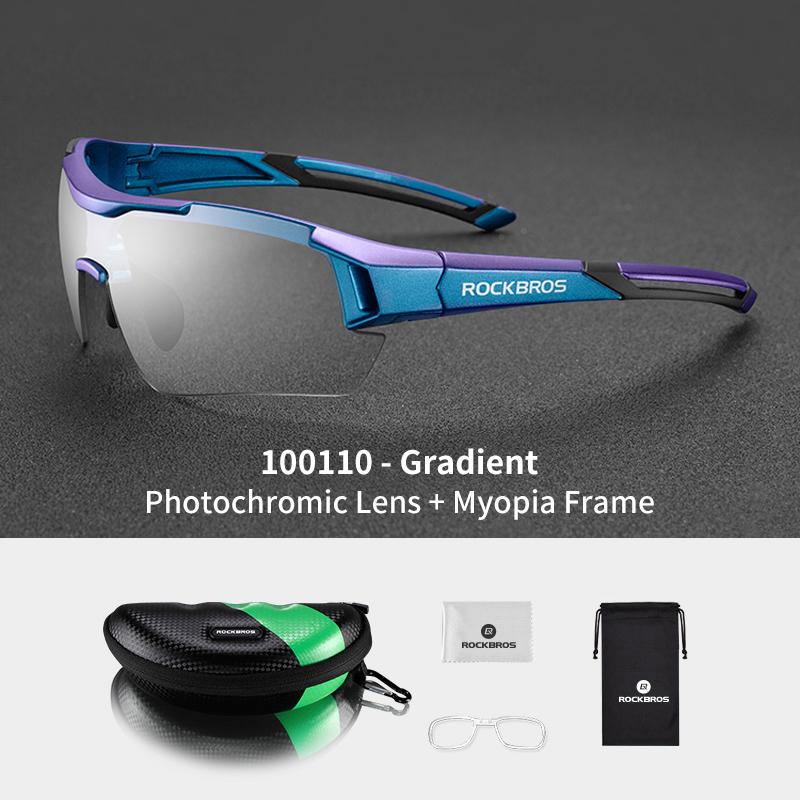 ROCKBROS Occhiali Fotocromatici da Ciclismo Occhiali da Sole Protezione UV400 Occhiali Leggeri per Bicicletta Uomo Donna Occhiali per Sport all'Aperto