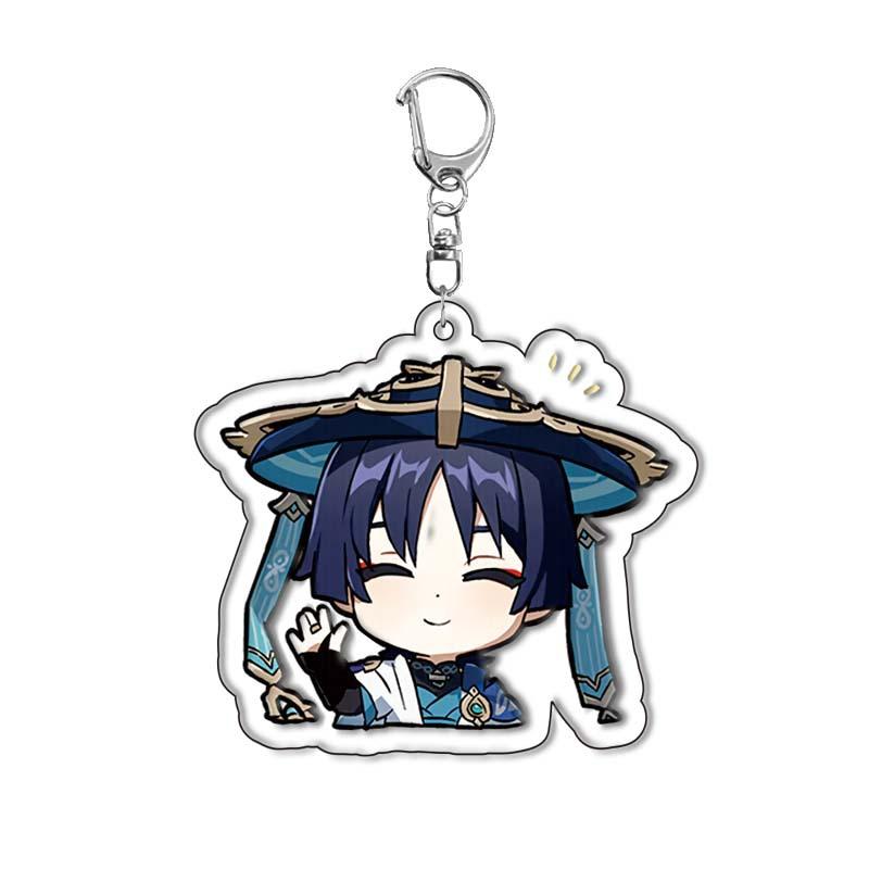 Genshin Impact Reisender Wanderer Klee Scaramouche Acryl Schlüsselanhänger Spiel Figur Sammlerstück Anime Merchandise Schönes Design