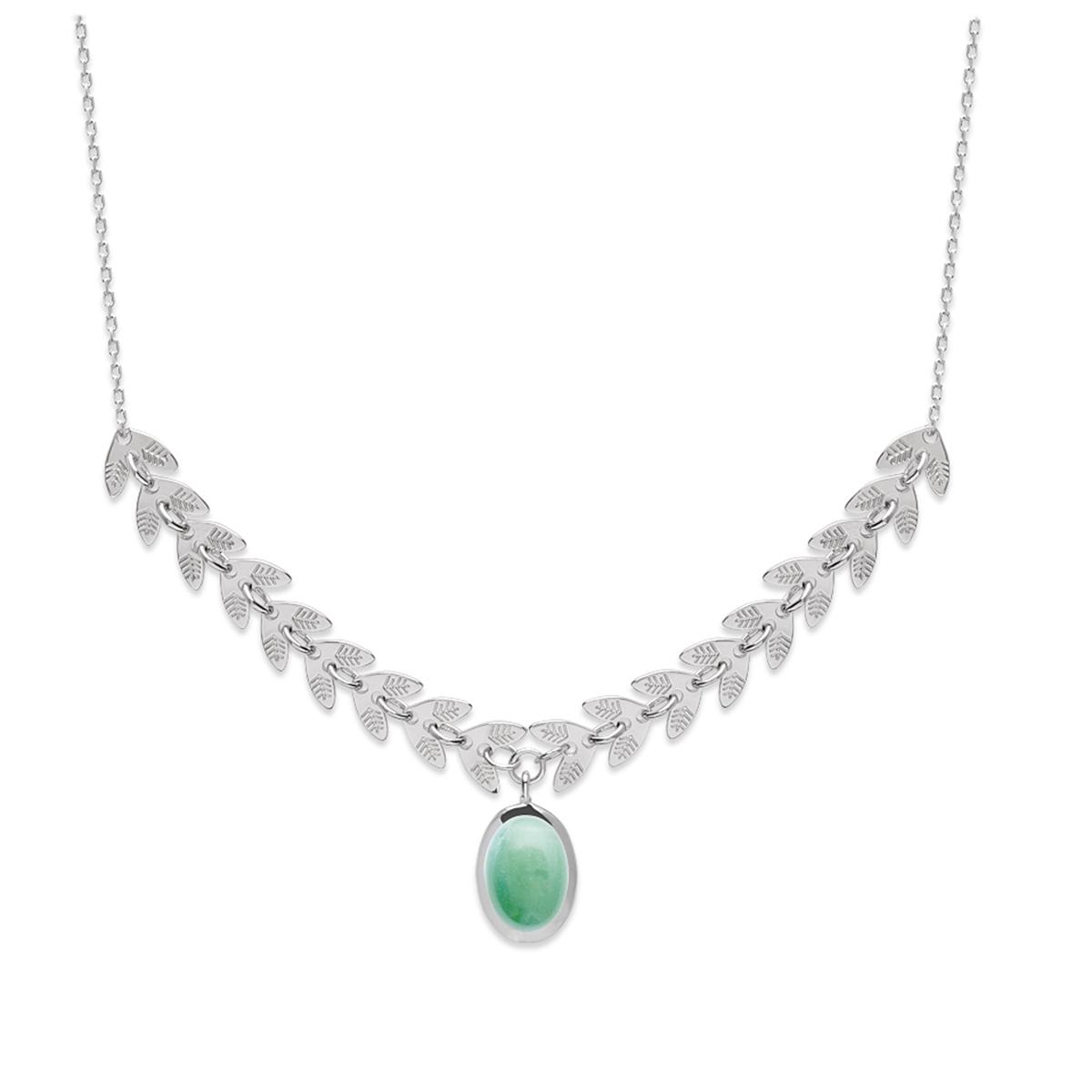 

Les Trésors De Lily [Q3754] - Серебряное колье Boho зеленый авантюрин с родиевым покрытием (колос пшеницы) - 9 см- 11x7 мм