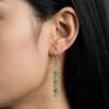 Rauchgrün hängendes Ohr natürlicher Hetian-Jade Ohrhaken 925 Silber Vintage Chinesischer Stil Hanfu Quastenohrringe