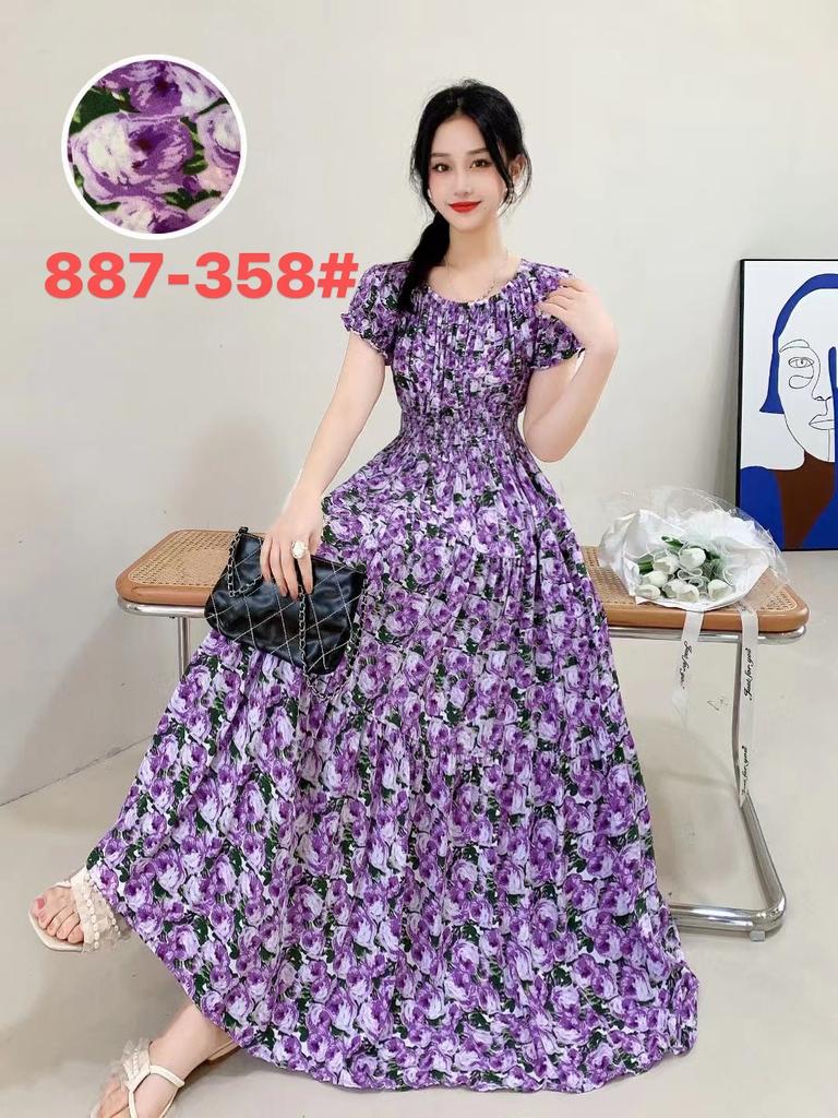 Seaside vacation beach dress cotton floral dress female shabahemi muslim