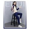 Women's 2 Piece Fleece Lined Tracksuit Half-Zip Color Block Sweatshirt & Jogger Pants