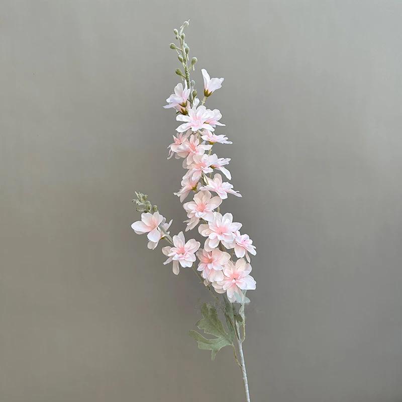 8 Stück Hohe Delphinium Kunstblumen Großhandel Weiß Rosa Seiden-Rittersporn für Vase Zuhause Hochzeit Blumendekoration