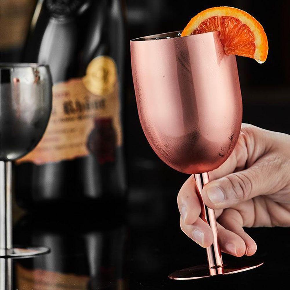Retro Stainless Steel Goblet Creative Tall Glass Wineglasses Metal Wine Glass  Water Bottle