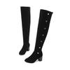 Khaki Black Women Over the Knee High Boots High Block Heel Big Size 50