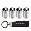 Car Tire Wheel Valve Caps Cover Suede Car Key Chain Ring Keychain for Peugeot 3008 5008 208 308 508 2008 408X 108