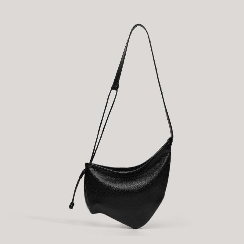 

Black Irregular Croissants 2026 Trendy Bubble Pattern Retro One-shoulder Cross-slung Dumpling Bag Drawstring Underarm Female чёрный