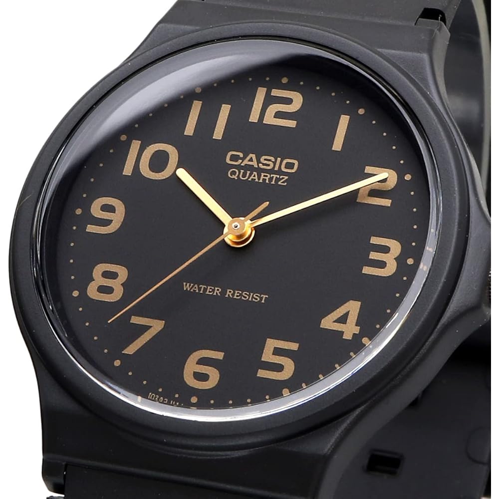 [Casio] CASIO Analog Watch, Cheap Casio MQ-24-1B2L, Urethane Strap, Unisex, Black & Gold Arabic N...