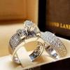 Luxury Fashion Elegant Crystal Female Zircon Wedding Ring Set Fashion  Color Simple Accessories Jewelry Rings For Woman