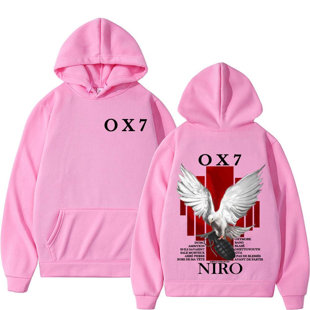 Rapper Niro OX7 Album Graphics Hoodies Men Women Clothing Fashion Long Sleeve Tops Sweatshirt Casual Oversized Hoodie Streetwear