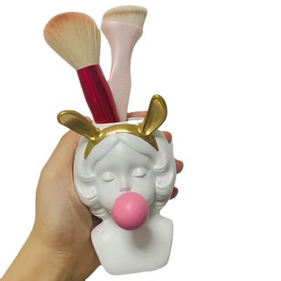Tisch-Blumenvase Harz Make-up Pinsel Stift Dekorative Statue Halter Organizer für Zimmer Seifenblasen blasen
