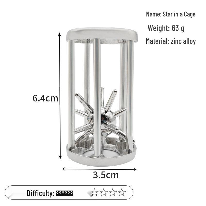 Zinc Alloy Kongming Puzzle Lock: Disentanglement Ring Educational Toy