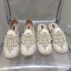 Mode 2025 Neue String-Perlen Halbschuhe Frühling Pantoletten Damen Schuhe Perle Hanf Damen Baumwollstoff Spitze Schuhe