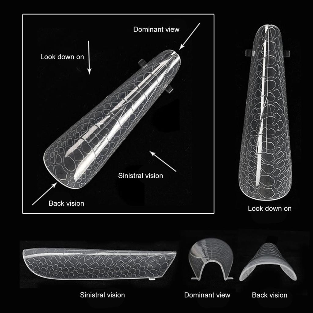 Almond Shaped Dual Nail Forms for Poly Gel Full Cover Nail Molds 12 Sizes Nail Extension Nail Art Salon Quality