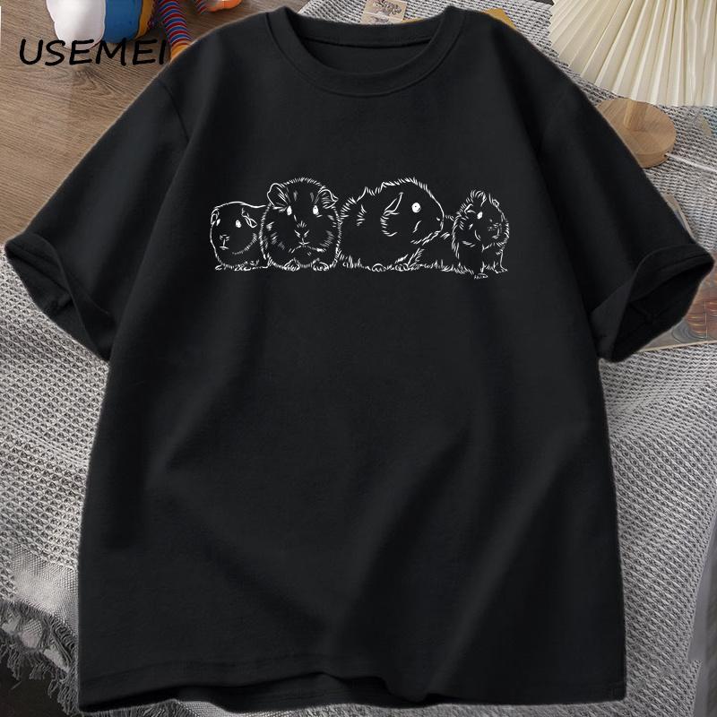 Guinea Pig T Shirt Man Short Sleeves Cotton Tshirt Causal O Neck Oversized Tops Men Designer Men's T-shirts Oversized Clothes
