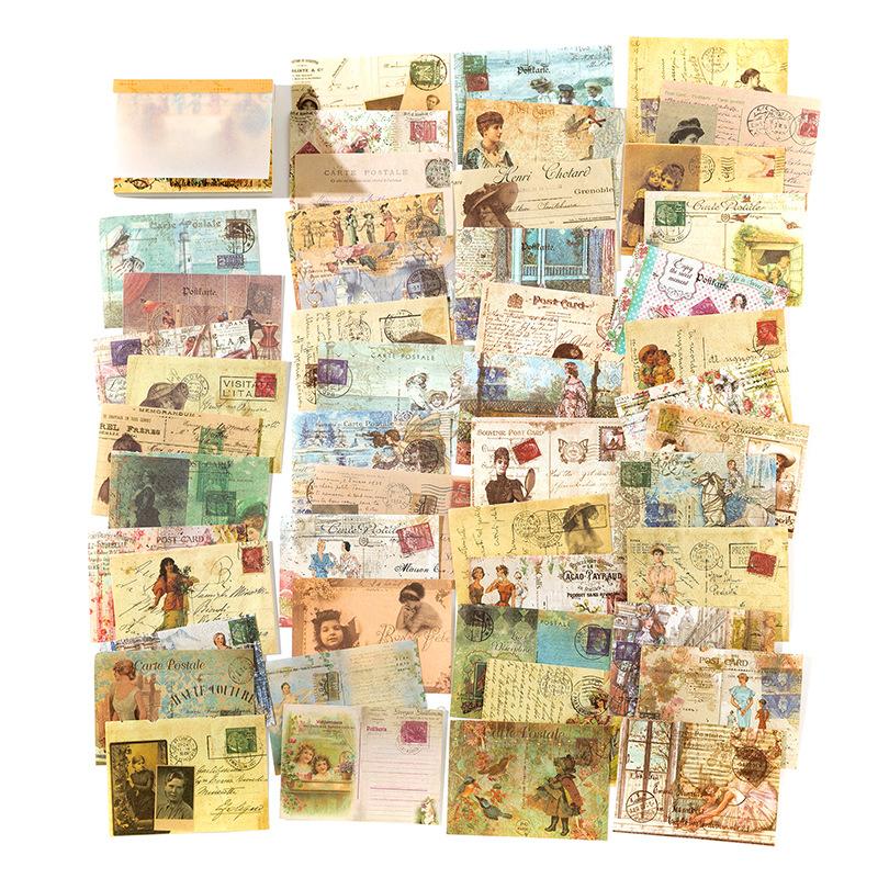 100pcs/lot Memo Pads Material Paper Letter from Time Junk Journal Scrapbooking Cards Retro Background Decoration Paper