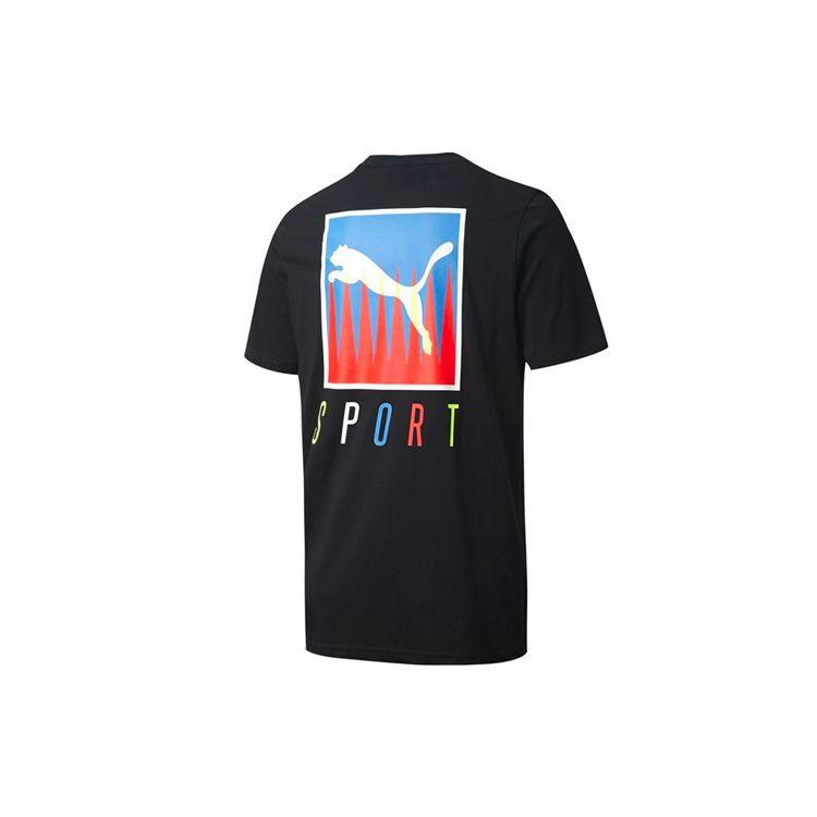 Puma Printed Short Sleeve Crew Neck T-Shirt Men Tops Black 599430-01