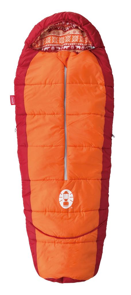 Coleman Mummy Adjustable Sleeping Bag 2000027271 Kids' C4, 4°C (Mummy Style), Orange,