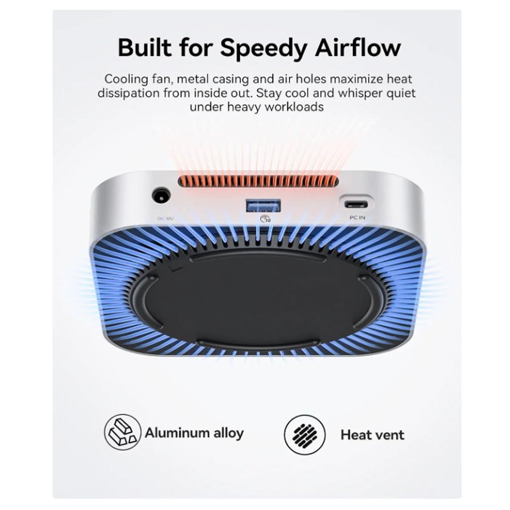 Aluminum Alloy Mount Dock Easy Setup Plug and Play for Mac Mini M4 Dock 40Gbps Bandwidth 10Gbps USB A Ports for Entertainment