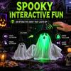 Gruselige Feiertagsdekoration Elektrisch hebender Halloween-Geist mit Stimme/Fernbedienung, Interaktiver gruseliger leuchtender Außenhof-Aufbau Geist, Leuchtend