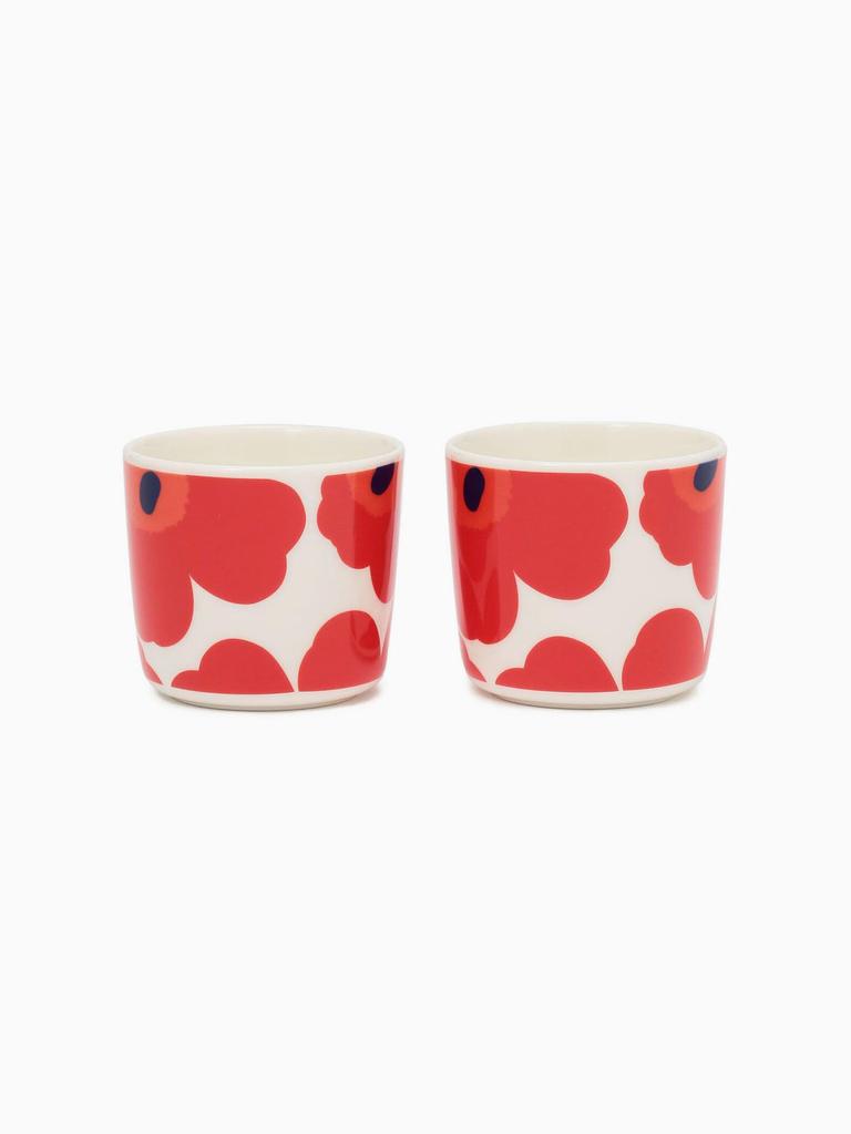 Marimekko Unikko Mini Latte Mug, Red (75), Set of 2, 52209-4-67849