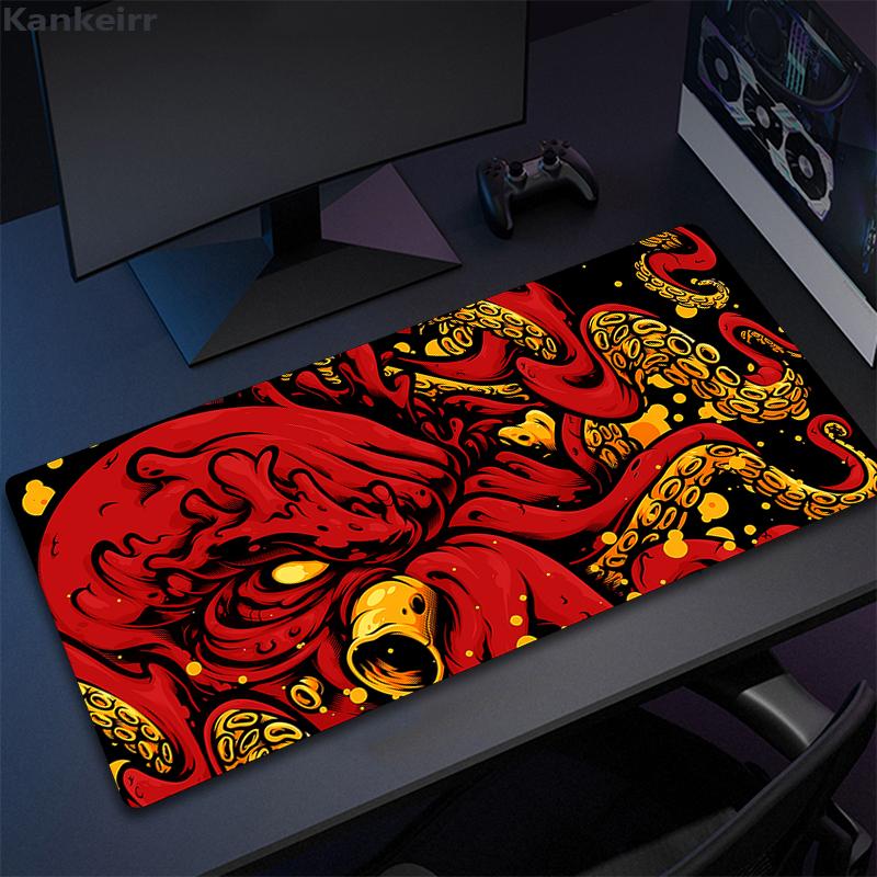 Large Mouse Pad Colour Octopus Monster Desk Mousepad Cute HD Deskmat Extended Gaming Keyboard Mats Large XL Gamer Mousepad 90x40