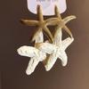 Elegant Starfish Ear Pendant Raffia Grass Star Dangle Earrings Starfish Earrings  Summer