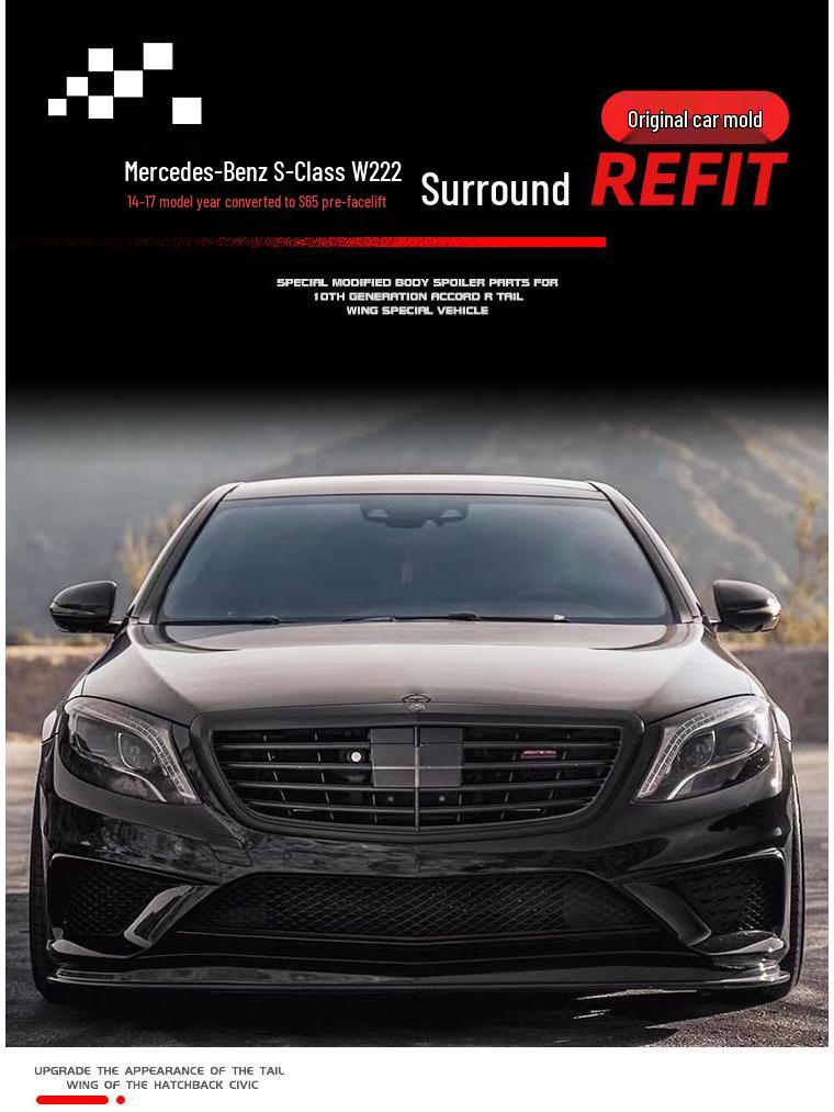 Mercedes W222 S-Class 14-17 AMG S65 Pre-Facelift Wide Body Kit: Front Bumper, Rear Bumper, Side Skirts