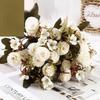 European Style Artificial Lilac Flowers Carnations Rose Wedding Flower Decor Small Bundle Soft Home Decoration Flowers