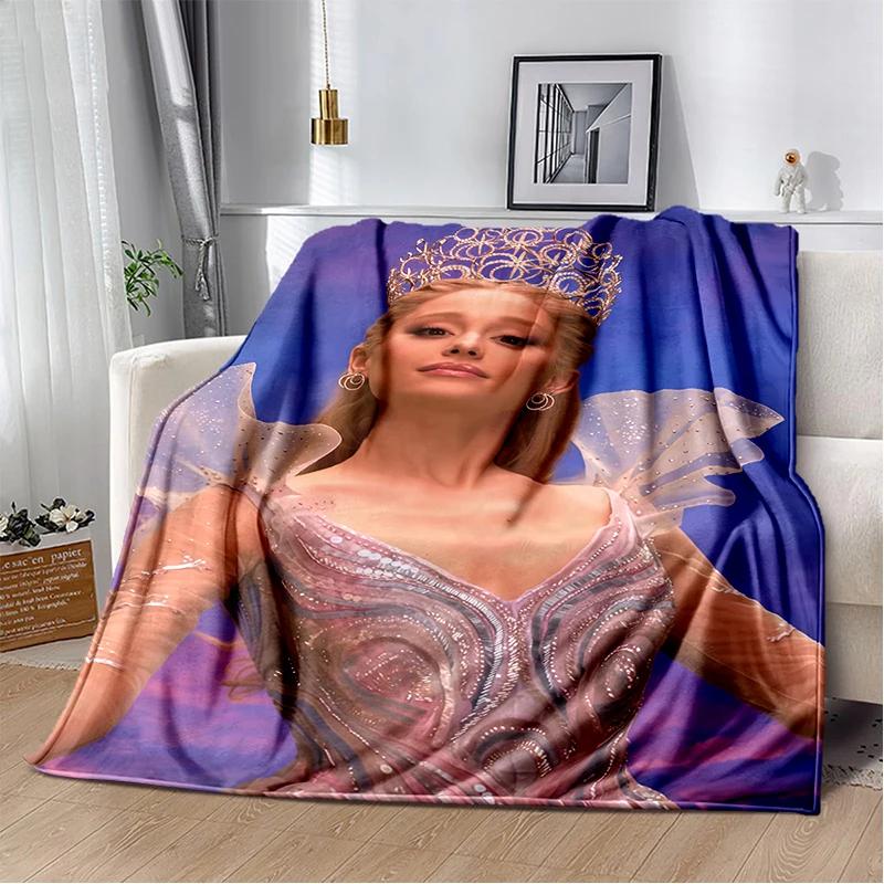 3D Glinda Musical Movie Wicked Cartoon Soft Plush Blanket,Flannel Blanket Throw Blanket for Living Room Bedroom Bed Sofa Cover
