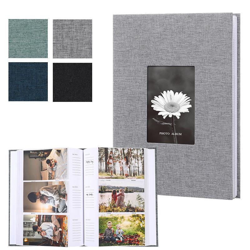 6-Zoll Leinen Fotoalbum mit Papiertaschen zur kreativen Aufbewahrung von Geschenken
